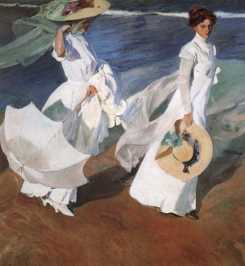 Joaquin Sorolla Walking the beach